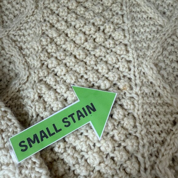 Passports Of Pieri Imports Vintage Cream Cable Knit 100% Wool Sweater Size Large - Picture 12 of 14